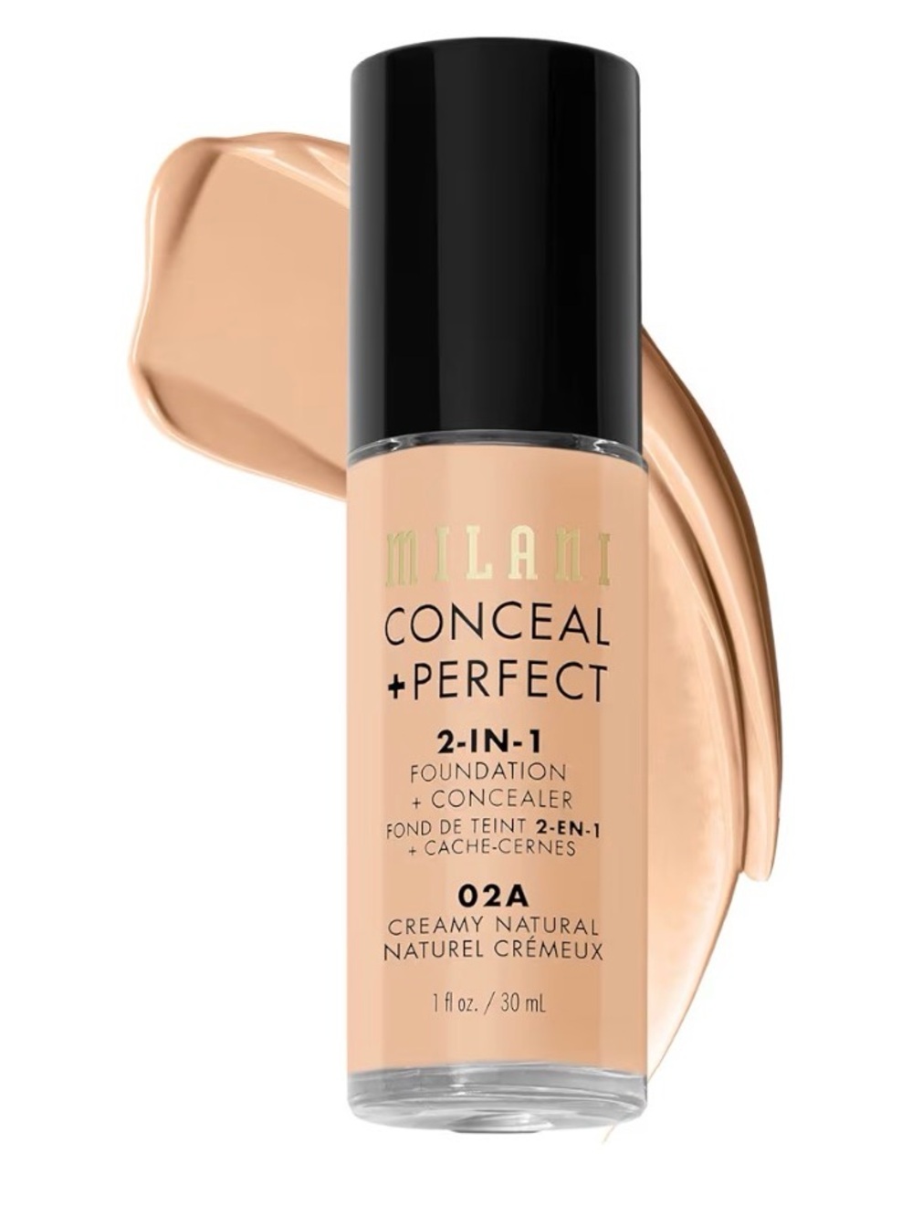 Milani Conceal + Perfect 2-in-1 Foundation + Concealer — Creamy Natural (02A)